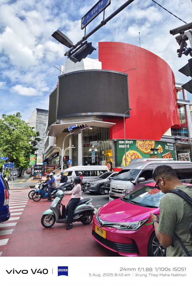A busy street scene in Bangkok