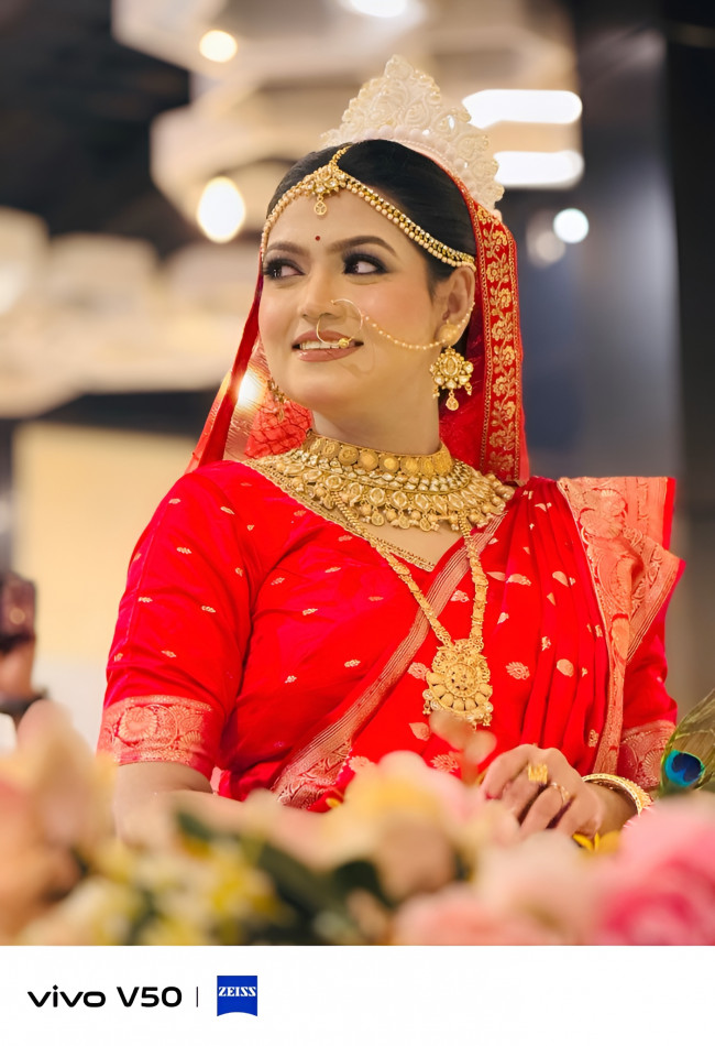 As a bride,my cousin draped in tradition, glowing with joy.❤️